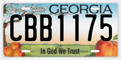 GA license plate CBB1175