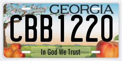 GA license plate CBB1220