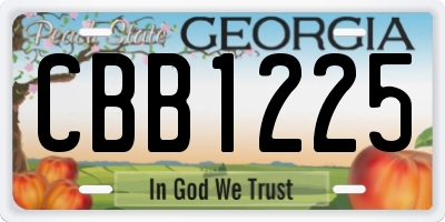 GA license plate CBB1225