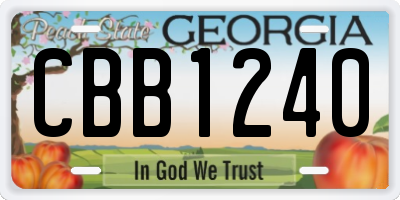 GA license plate CBB1240