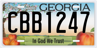 GA license plate CBB1247