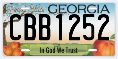 GA license plate CBB1252