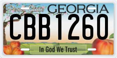 GA license plate CBB1260