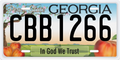 GA license plate CBB1266
