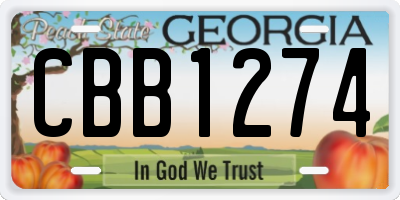 GA license plate CBB1274
