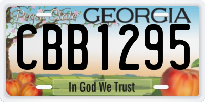 GA license plate CBB1295