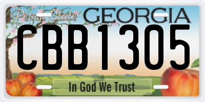GA license plate CBB1305