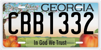GA license plate CBB1332