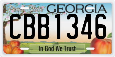 GA license plate CBB1346