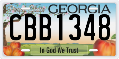 GA license plate CBB1348