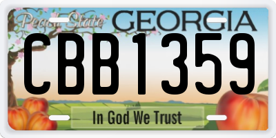 GA license plate CBB1359