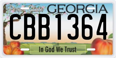 GA license plate CBB1364