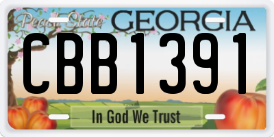 GA license plate CBB1391