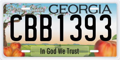 GA license plate CBB1393