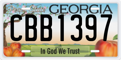 GA license plate CBB1397
