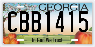GA license plate CBB1415