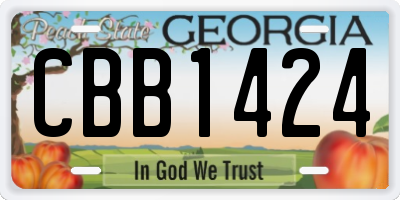 GA license plate CBB1424