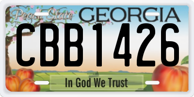 GA license plate CBB1426