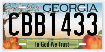 GA license plate CBB1433