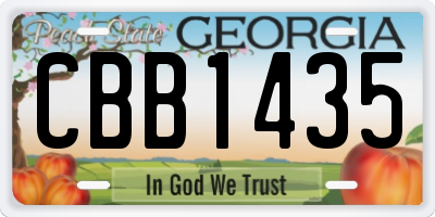 GA license plate CBB1435