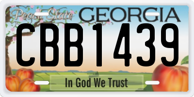 GA license plate CBB1439
