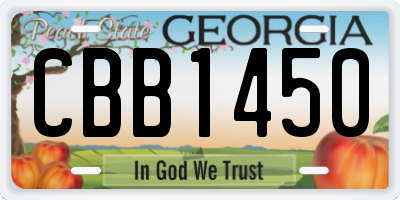 GA license plate CBB1450