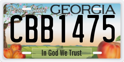 GA license plate CBB1475