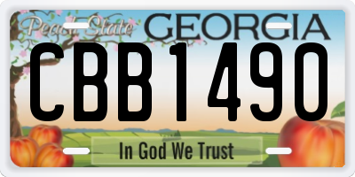 GA license plate CBB1490