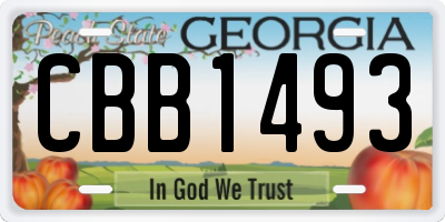 GA license plate CBB1493
