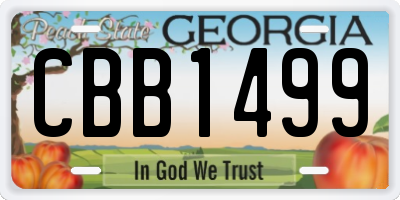 GA license plate CBB1499