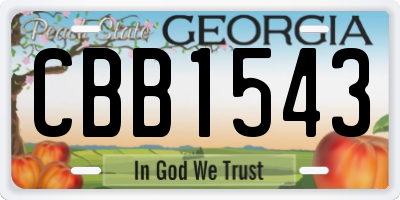 GA license plate CBB1543