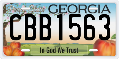GA license plate CBB1563