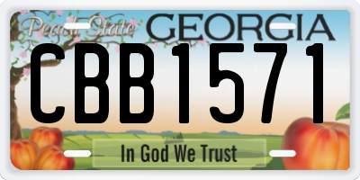 GA license plate CBB1571