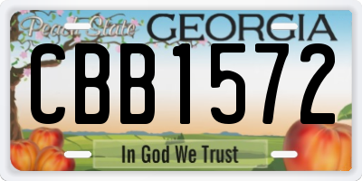 GA license plate CBB1572