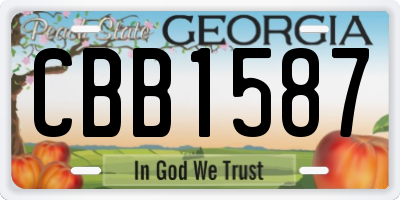GA license plate CBB1587