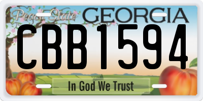 GA license plate CBB1594