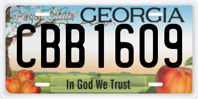 GA license plate CBB1609