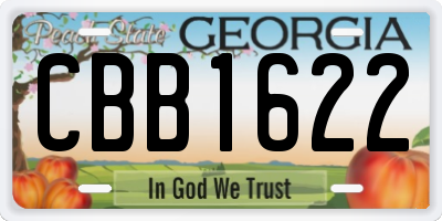 GA license plate CBB1622