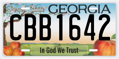 GA license plate CBB1642
