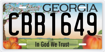 GA license plate CBB1649
