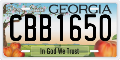 GA license plate CBB1650