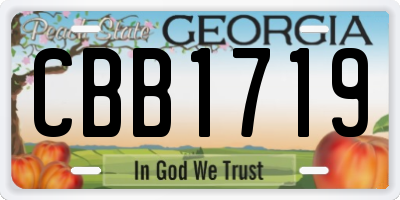 GA license plate CBB1719