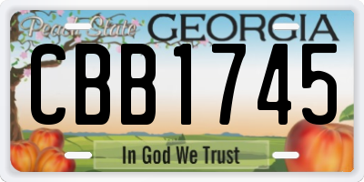 GA license plate CBB1745
