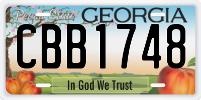 GA license plate CBB1748