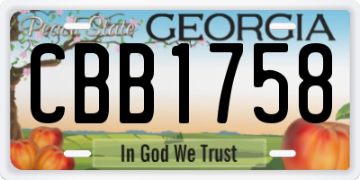 GA license plate CBB1758