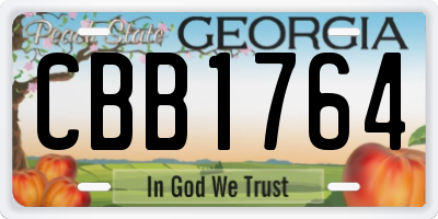 GA license plate CBB1764