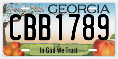 GA license plate CBB1789