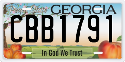 GA license plate CBB1791