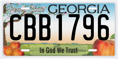 GA license plate CBB1796