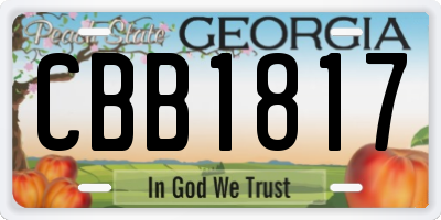 GA license plate CBB1817